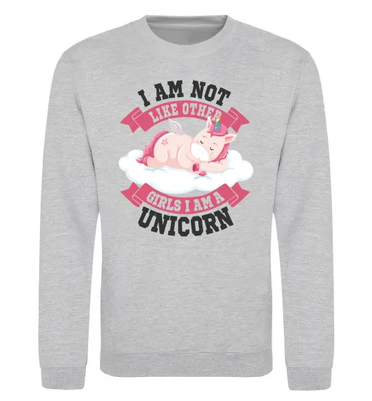 Свитшот I am not like other girls Серый меланж фото