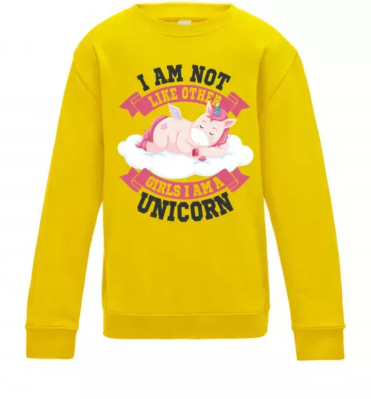 Детский Свитшот I am not like other girls Солнечно желтый фото