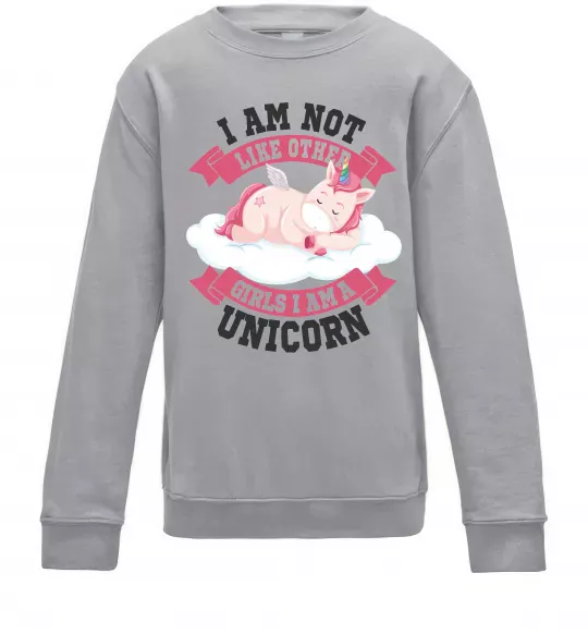 Детский Свитшот I am not like other girls Серый меланж фото