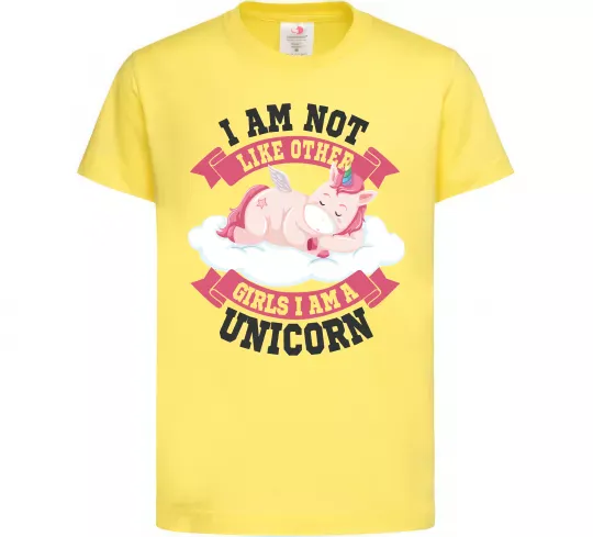 Детская футболка I am not like other girls Лимонный фото