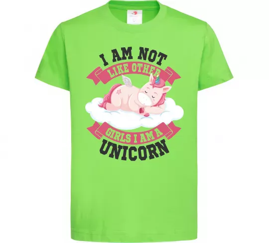 Детская футболка I am not like other girls Лаймовый фото