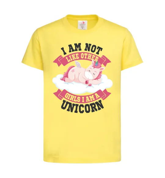Детская футболка I am not like other girls Лимонный фото