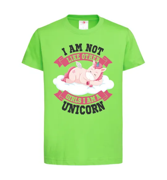 Детская футболка I am not like other girls Лаймовый фото