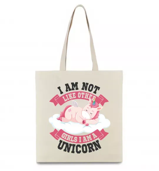 Еко-сумка I am not like other girls Бежевий фото