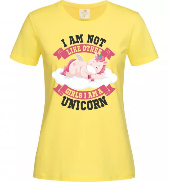 Женская футболка I am not like other girls Лимонный фото