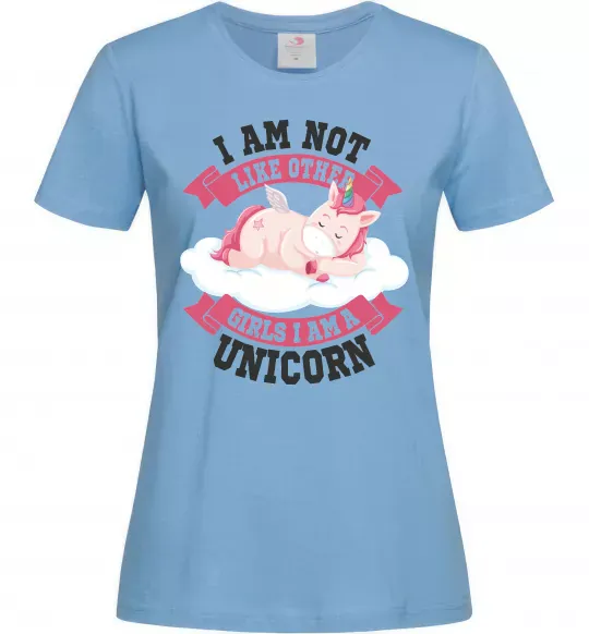 Женская футболка I am not like other girls Голубой фото