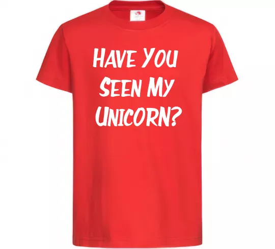 Детская футболка Have you seen my unicorn Красный фото