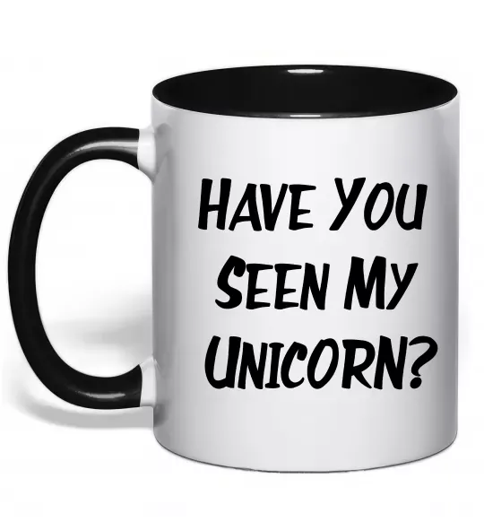 Чашка с цветной ручкой Have you seen my unicorn Черный фото