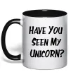 Чашка с цветной ручкой Have you seen my unicorn Черный фото