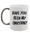 Чашка с цветной ручкой Have you seen my unicorn Серебро фото