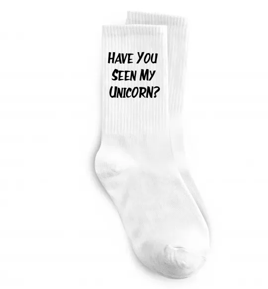 Носки Have you seen my unicorn Белый фото