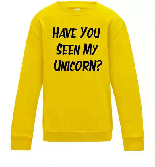 Детский Свитшот Have you seen my unicorn Солнечно желтый фото