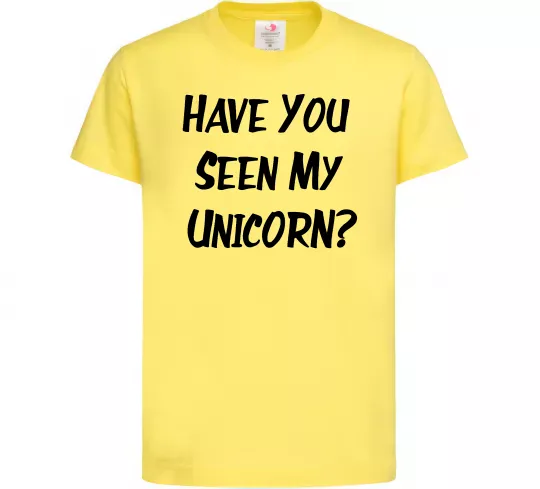 Детская футболка Have you seen my unicorn Лимонный фото