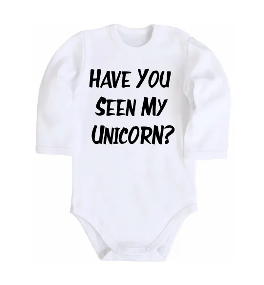 Дитячий бодік Have you seen my unicorn Білий фото