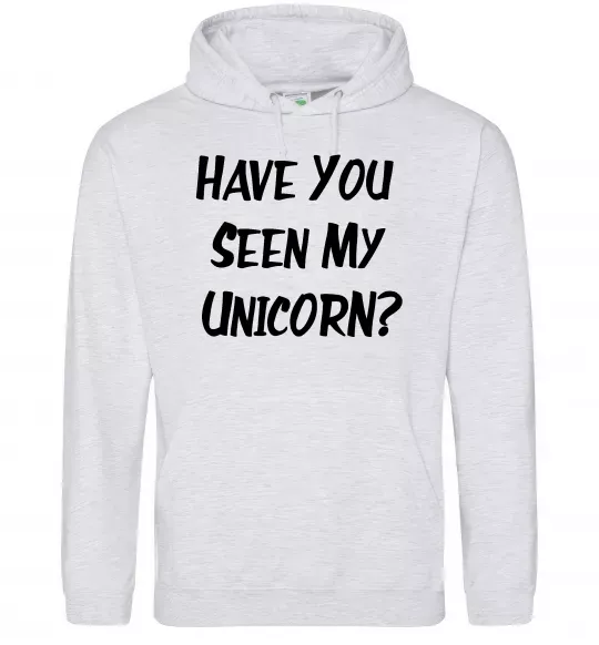 Женская толстовка (худи) Have you seen my unicorn Серый меланж фото