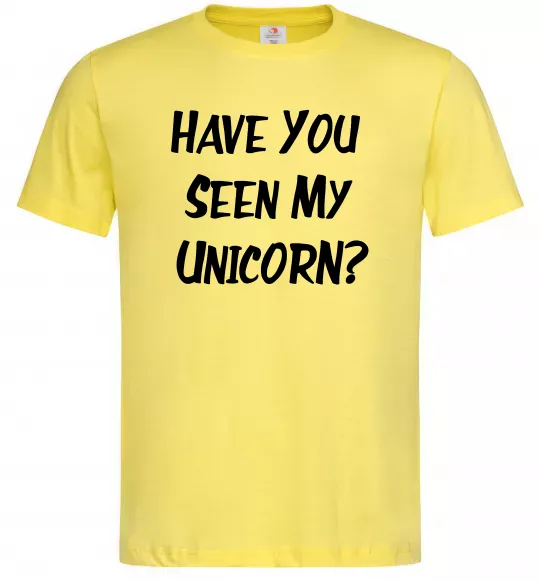 Мужская футболка Have you seen my unicorn Лимонный фото