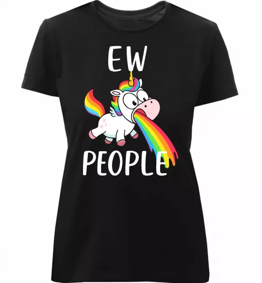 Женская премиум футболка Ew people Черный фото