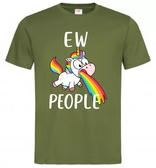 Мужская футболка Ew people Оливковый фото