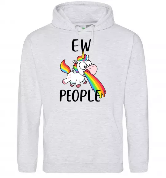 Мужская толстовка (худи) Ew people Серый меланж фото