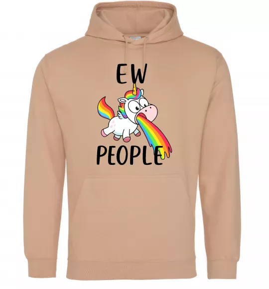Женская толстовка (худи) Ew people Песочный фото
