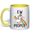 Чашка с цветной ручкой Ew people Солнечно желтый фото