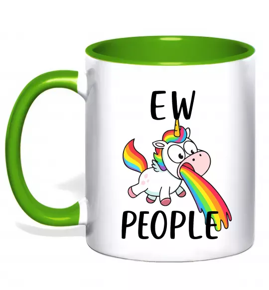 Чашка с цветной ручкой Ew people Зеленый фото