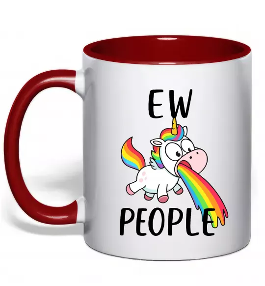 Чашка с цветной ручкой Ew people Красный фото