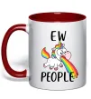 Чашка с цветной ручкой Ew people Красный фото