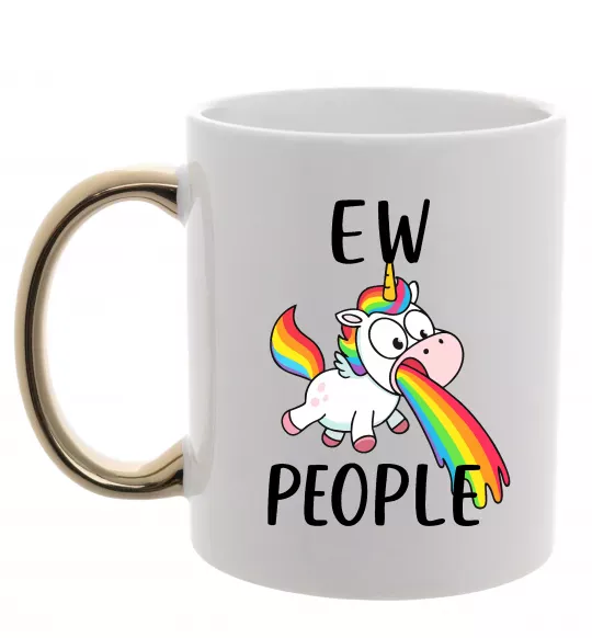 Чашка с цветной ручкой Ew people Золото фото