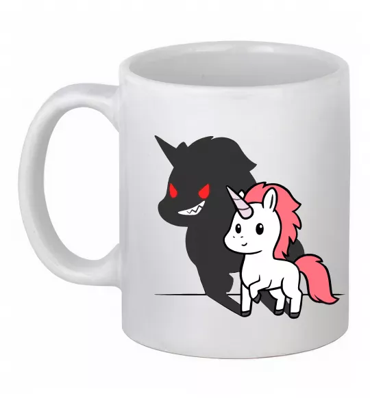 Чашка керамическая Evil unicorn Белый фото