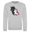 Свитшот Evil unicorn Серый меланж фото