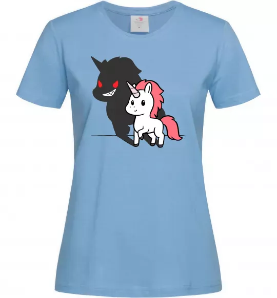 Женская футболка Evil unicorn Голубой фото