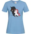 Женская футболка Evil unicorn Голубой фото