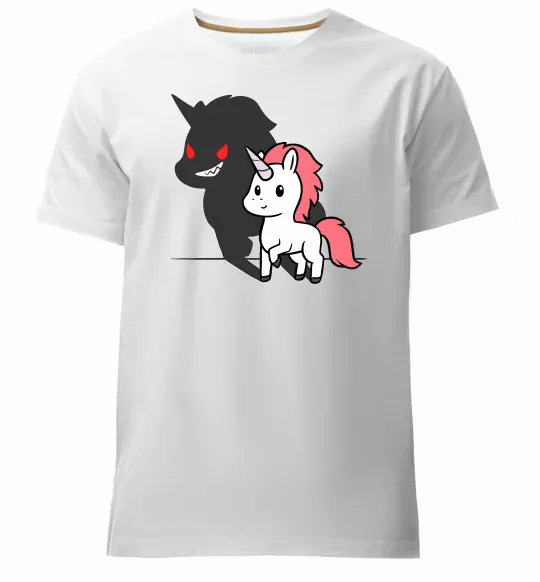 Чоловіча преміум футболка Evil unicorn Білий фото