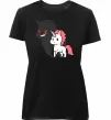 Женская премиум футболка Evil unicorn Черный фото