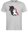 Мужская футболка Evil unicorn Серый фото