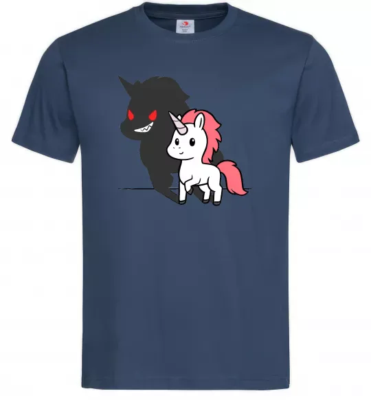 Мужская футболка Evil unicorn Темно-синий фото