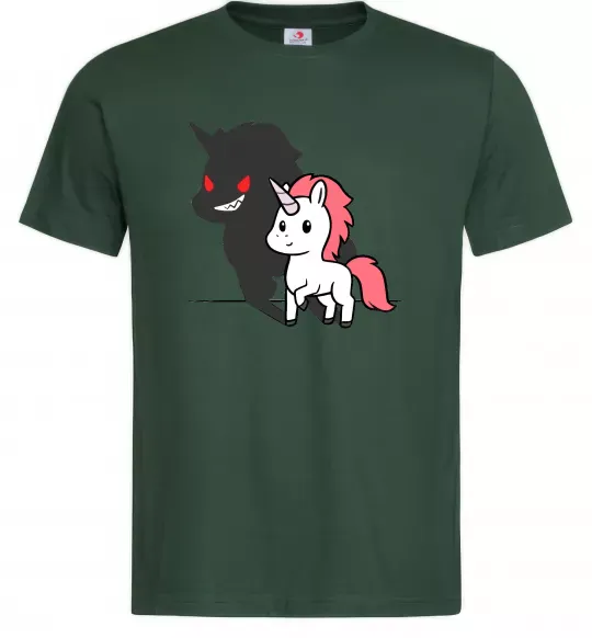 Мужская футболка Evil unicorn Темно-зеленый фото