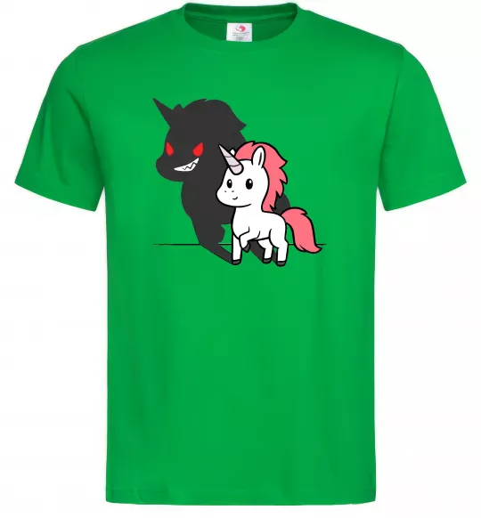 Мужская футболка Evil unicorn Зеленый фото
