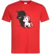 Мужская футболка Evil unicorn Красный фото