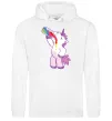 Женская толстовка (худи) Drunk unicorn Белый фото