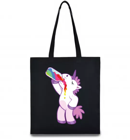Еко-сумка Drunk unicorn Чорний фото