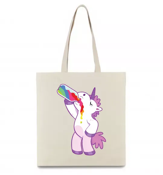 Еко-сумка Drunk unicorn Бежевий фото