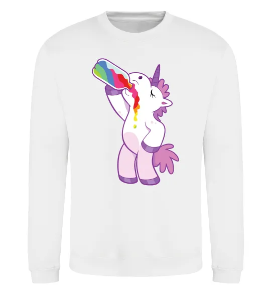 Свитшот Drunk unicorn Белый фото