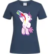 Женская футболка Drunk unicorn Темно-синий фото