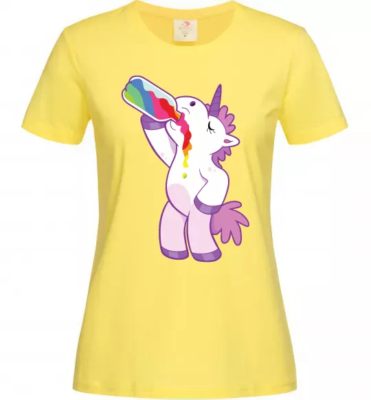 Женская футболка Drunk unicorn Лимонный фото
