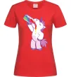 Женская футболка Drunk unicorn Красный фото