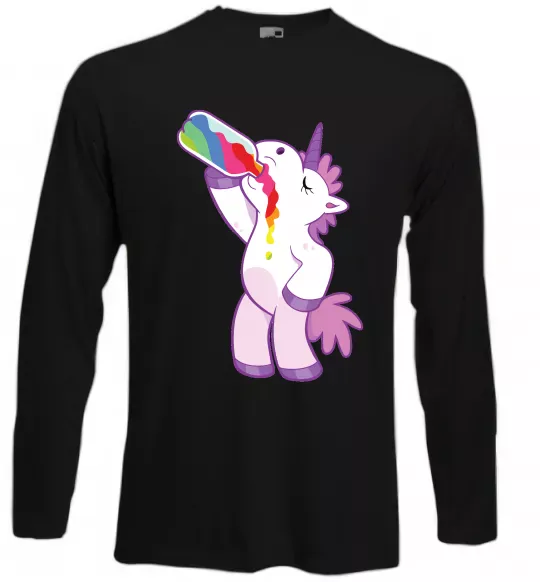 Лонгслів Drunk unicorn Чорний фото