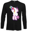 Лонгслів Drunk unicorn Чорний фото