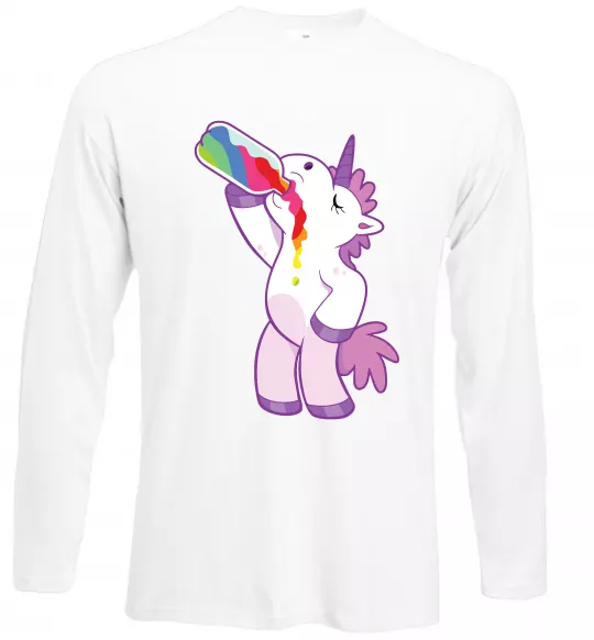 Лонгслів Drunk unicorn Білий фото